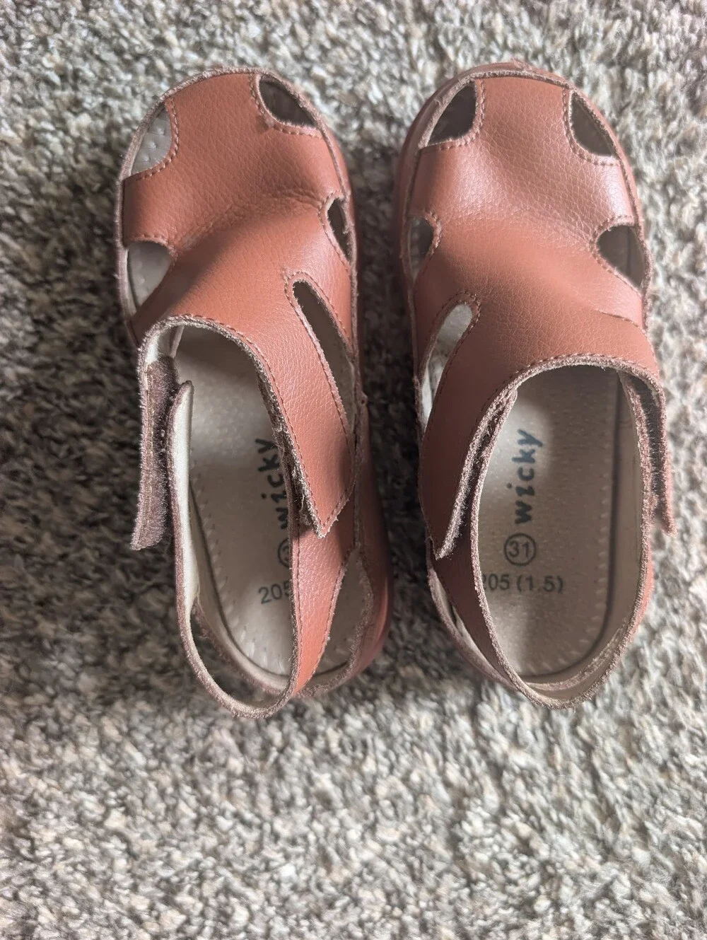 Boys Leather Fisherman Sandals Brown Dress Shoes Size 13
